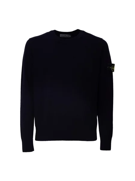 Sweter Stone Island wełniany z kamieniami niebieski