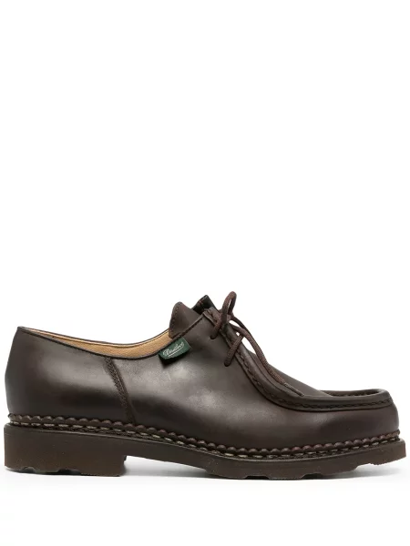 Pantofi loafer Paraboot cu șireturi din dantelă maro