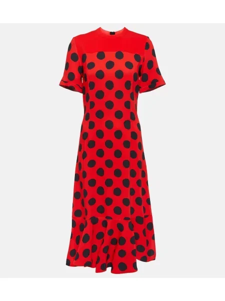 Sukienka midi Marni w grochy do kolan garniturowa czerwona