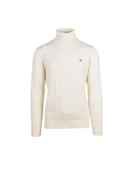 Sweter z golfem Gant do golfa beżowy