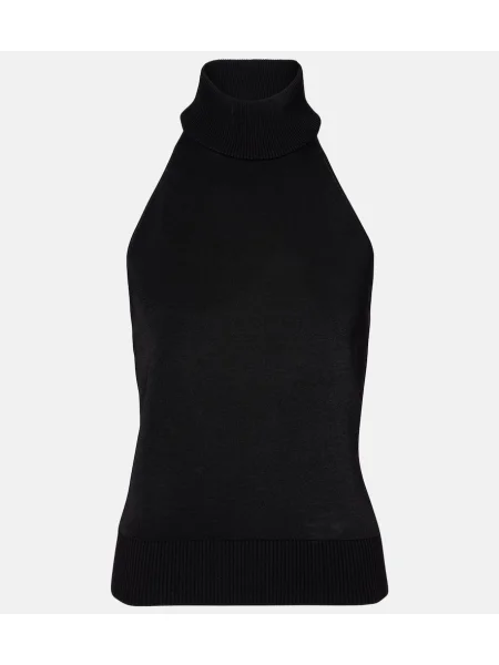 Top Givenchy din jerseu cu gât halter negru