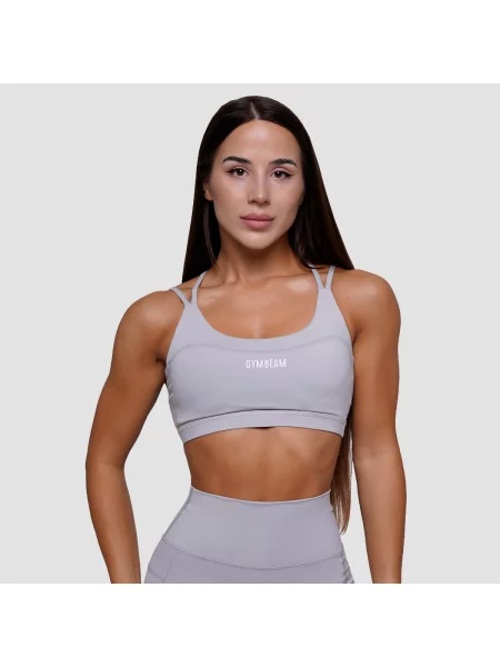 Biustonosz sportowy fitness bez zapięcia FIT szary
