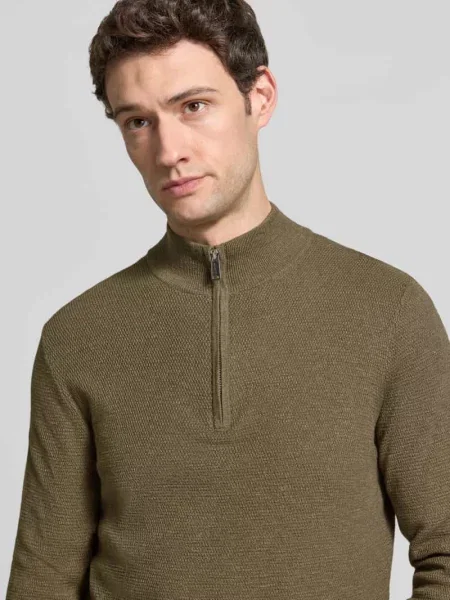 Sweter z dzianiny z mieszanki bawełny krój slim fit Profuomo