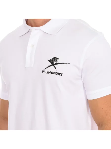 Koszulka polo Plein Sport z krótkim rękawem biała
