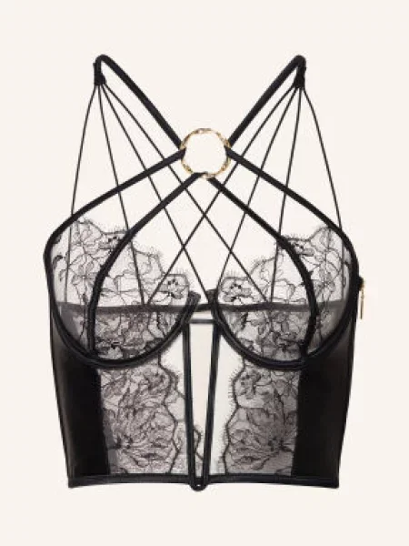 Livy Biustonosz Bustier Dahlia Street Z Wycięciami I Jedwabiem schwarz czarny