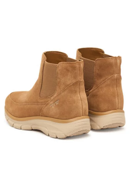 Kotníková obuv s elastickým prvkem Skechers hnědé