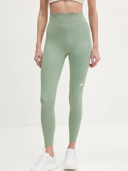 Бягане панталон Adidas Performance зелено
