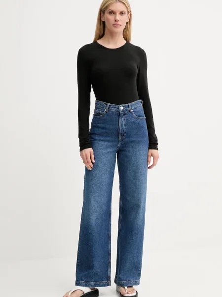 Лонгслів з домішкою вовни MUNTHE LUTEST чорний