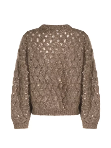 Pulover Brunello Cucinelli cu paiete maro