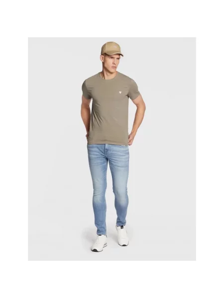 Skinny jeansy skinny Guess niebieskie