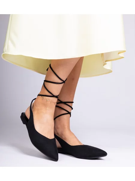 Šněrovací krajkové lodičky D/ceo bez podpatku černé