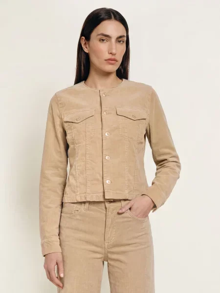 7 For All Mankind Kordová Bunda Vicky béžová