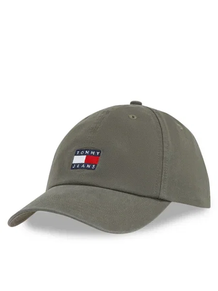 Шапка с козирка Tommy Jeans с апликация зелено