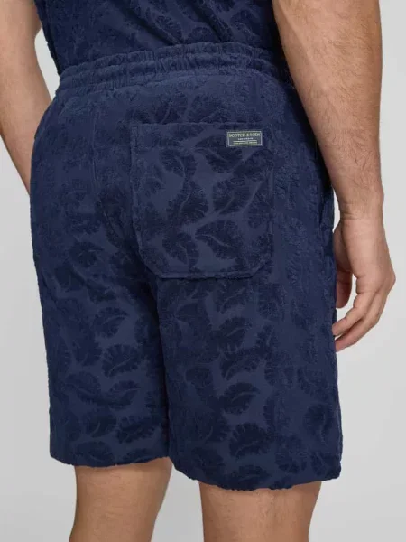 Szorty o kroju relaxed fit z froty z kieszenią z tyłu Scotch & Soda granatowe
