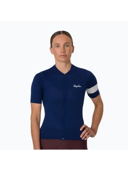 Tricou de ciclism pentru femei Rapha Core Lightweight Jersey navy/white alb