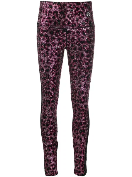 Leggings Philipp Plein de cristal negru