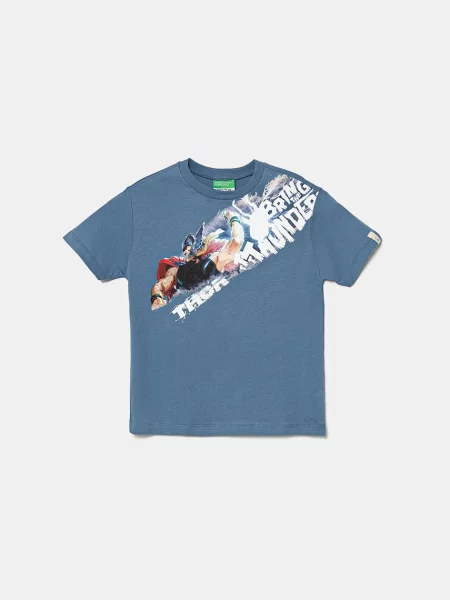 United Colors of Benetton tričko x Marvel modré
