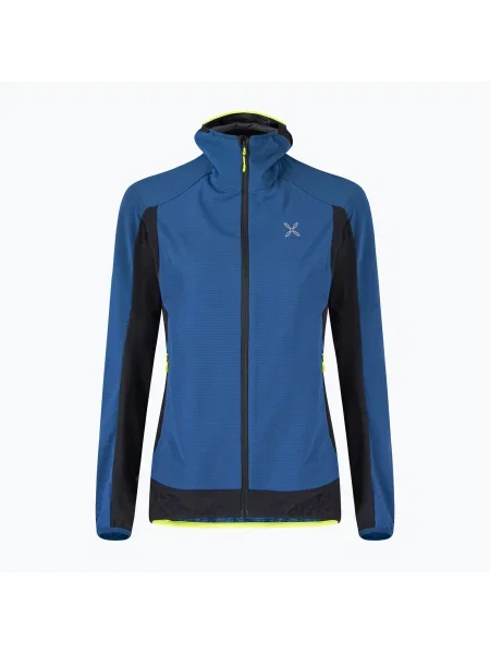 Дамско яке Montura Premium Wind Hoody deep blue/giallo fluo синьо