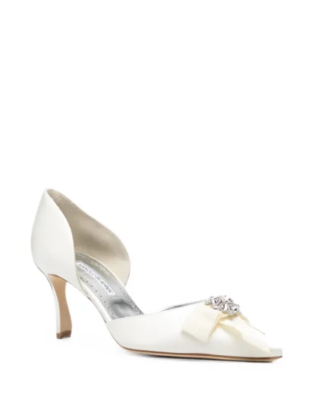 Pantofi cu toc Manolo Blahnik alb