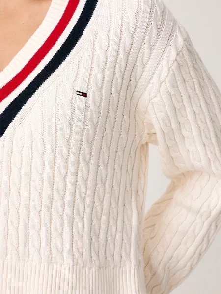 Tommy Jeans пуловер дамски от бежово