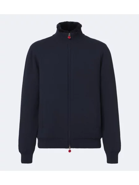 Cardigan Kiton din cașmir albastru