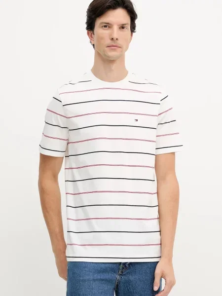 Тениска Tommy Hilfiger с десен бяло