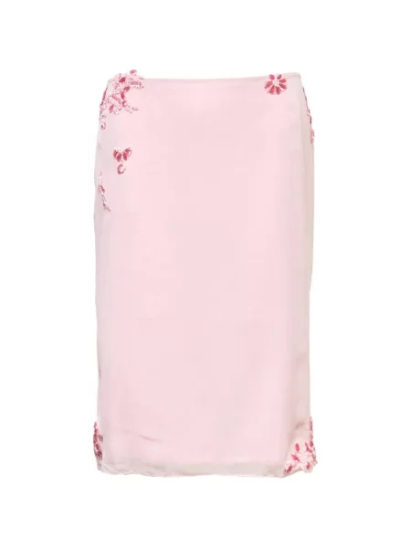 Spódnica midi Stolen Stores koronkowa do kolan różowa