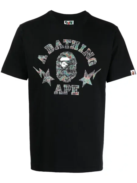 Tricou A Bathing Ape® cu imagine negru