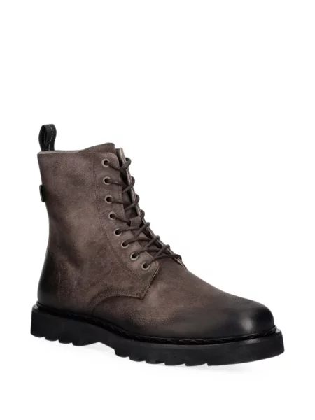 Botine Allsaints cu șireturi din piele maro