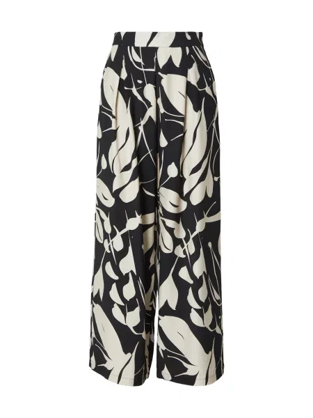 Sublevel Hlače z naborki bež črna