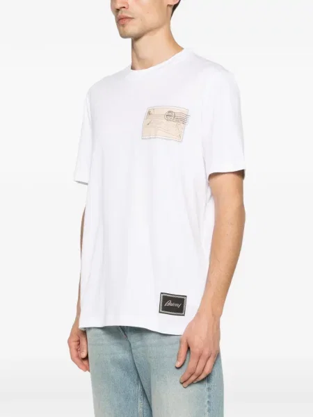 Tricou grafic Brioni cu imagine alb