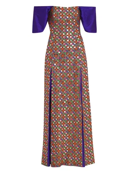 Sukienka Olympiah w kwiatki fioletowa