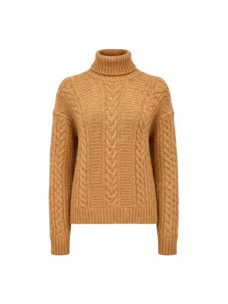 Golf sweter z golfem Max Mara Studio żółty