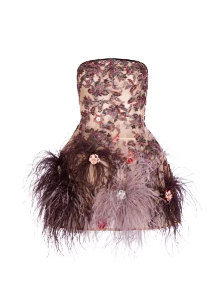 Mała sukienka mini Imroska w piórka garniturowa