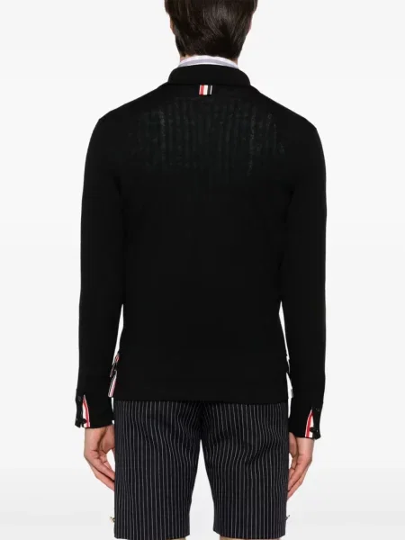 Cardigan Thom Browne de lână cu dungi negru