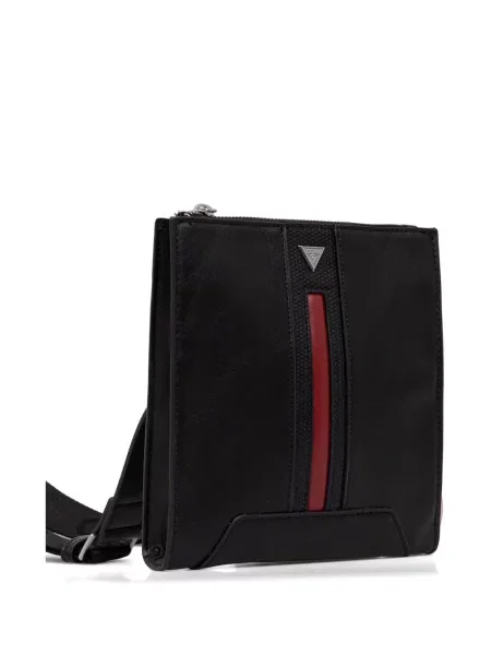 Crossbody torba Guess s autogramom crna