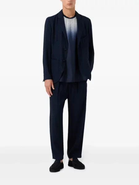 Raštuotas vienakrūtis švarkas Giorgio Armani mėlyna