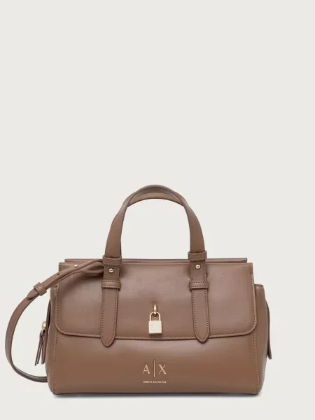 Armani Exchange geantă crossbody pentru femei cu imitație de piele bej