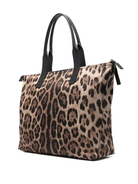 Torba Dolce And Gabbana z nadrukiem w panterkę brązowa