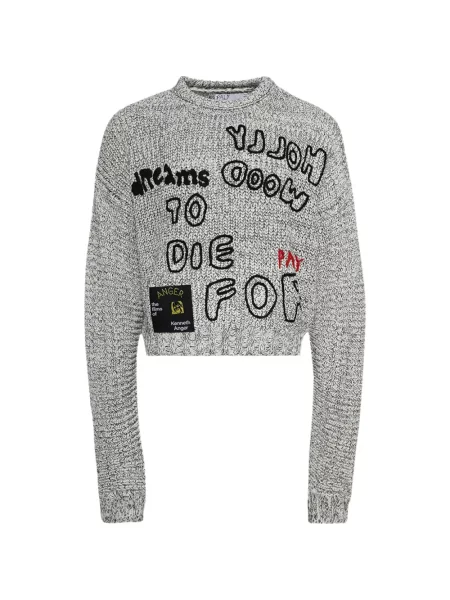 Pulover Paly cu broderie gri