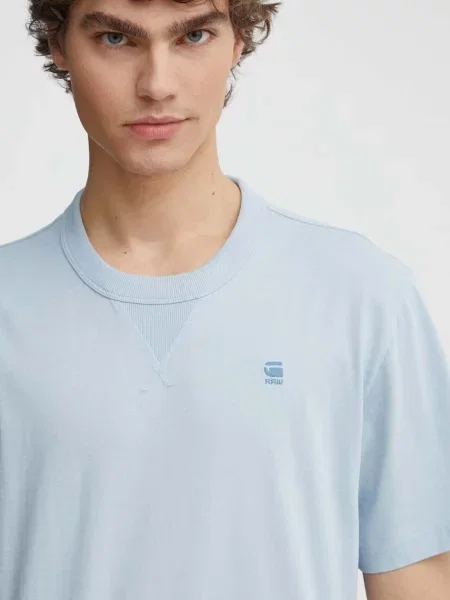Тениска G-Star Raw с изчистен дизайн синьо