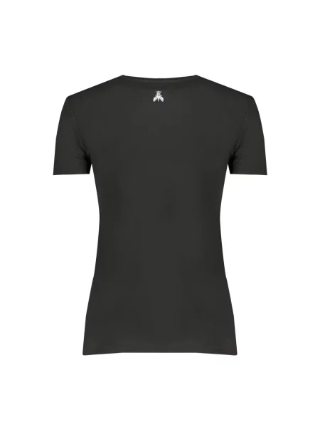 Krótka koszulka Patrizia Pepe z krótkim rękawem z kamieniami czarna