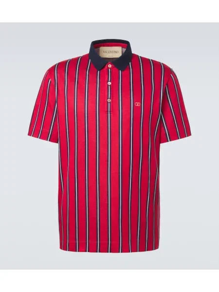 Tricou polo Valentino cu dungi roșu