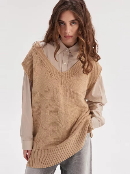 Жилет MEREZHKA вовна/акрил бежевий