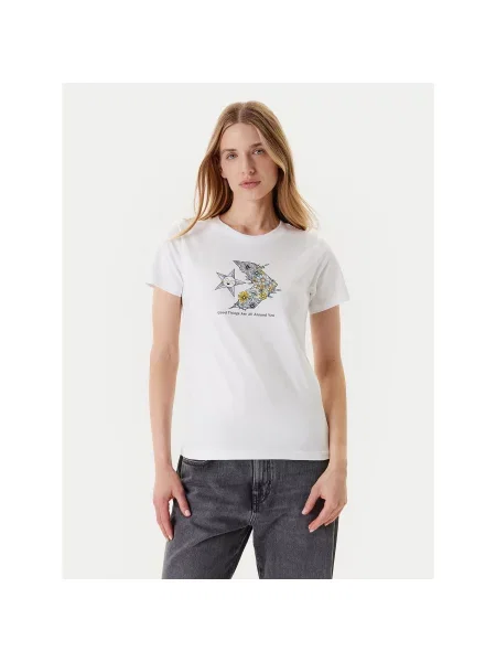 Converse Majica Nature Star Chevron Regular Fit bela