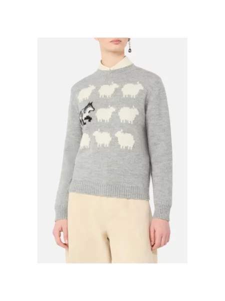 Dzianinowy sweter Weekend Max Mara szary