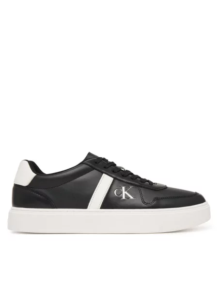 Calvin Klein Sneakersy Classic Cups Lace Lth Emb Tongue czarny