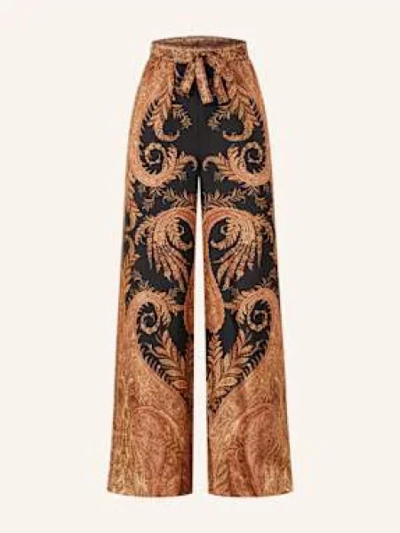 Zimmermann Spodnie Marlena Hypnotic Z Jedwabiu schwarz czarne