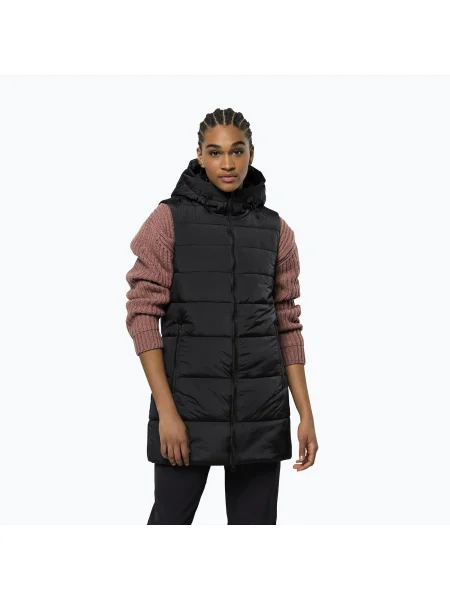 Dámska turistická bunda bez rukávov Jack Wolfskin Eisbach phantom čierna