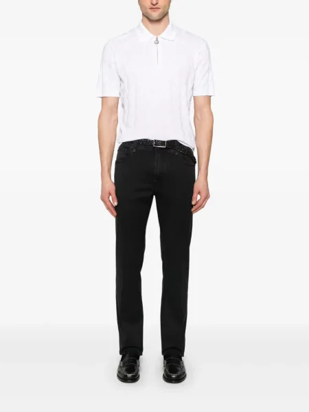 Tricou polo Stefano Ricci din jacard alb